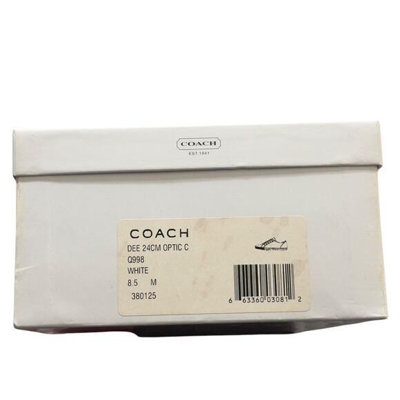 Coach Dee Optic C Low Top Fashion Sneakers Womens 8.5 Tan White Canvas Lace Up - Picture 10 of 10
